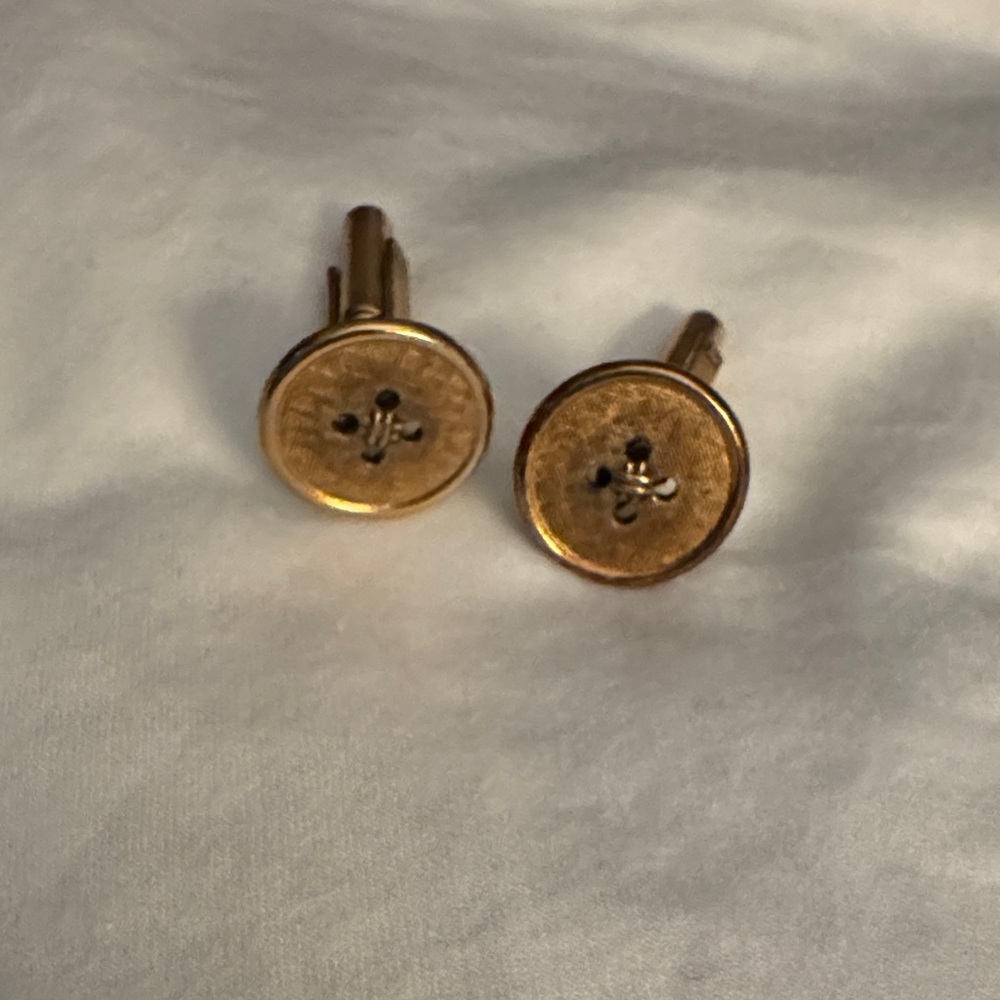 Gold Plated Button cuff links